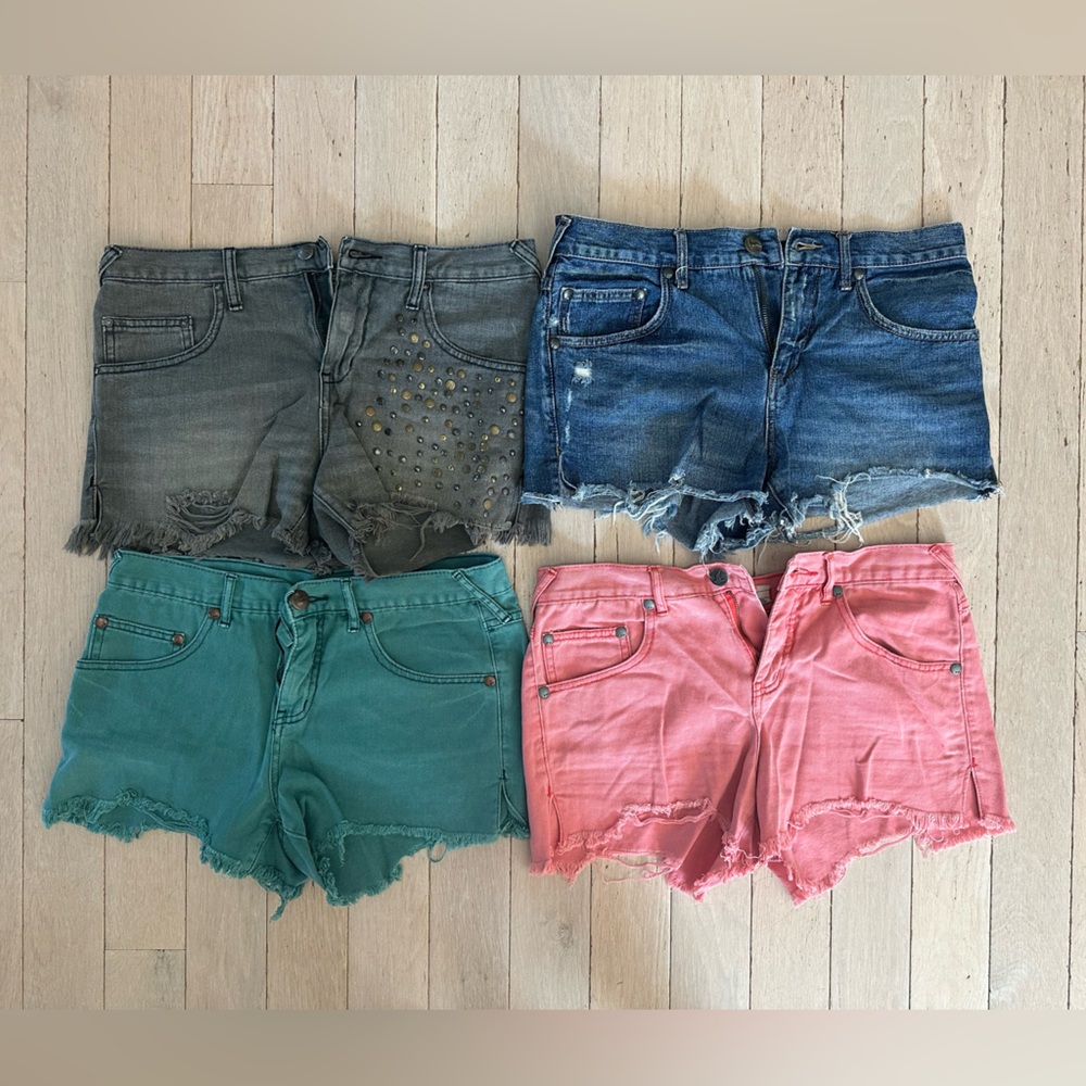 Free people set of 4 Denim Shorts and 1 Gap short